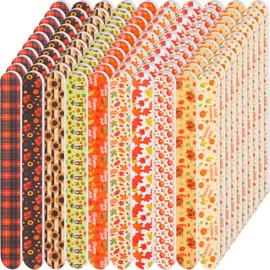 Lanties 100 Pcs Fall Nail Files Gift Bulk for Women Thanksgiving Nail Files 7 Inch Large 180 Grit Double Sided Emery Boards for Natural Nails Fall Harvest Manicure Tools for Adults Party Supplies