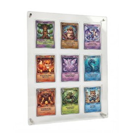 9-Card Acrylic Trading Card Display Frame, Wall or Desktop Stand