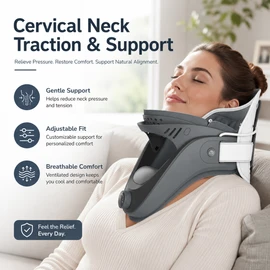 Adjustable Neck Support Collar for Adult Comfort – Open-Frame Design with Custom Height and Soft Padded Support