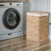 Dwellica Nivora Water Hyacinth Laundry Hamper Brown 15 x 11.8