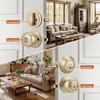 NCSEN Brushed Gold Door Knobs with Lock, Exterior Door Lock