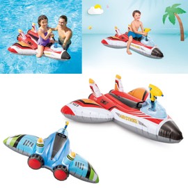 Intex 57536NP Inflatable Aeroplane with Water Gun Plane Ride-On (Red) 117 cm x 104 cm x 33 cm (L x W x H)