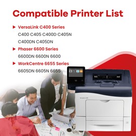 Versalink C400 C405 Black Drum Unit Replacement for Xerox 108R01121 Imaging Unit Kit for Phaser 6600 Versalink C400 C405 WorkCentre 6655 6605 Printer Drum Cartridge Kit 1-Pack