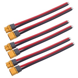 AYECEHI XT60 Pigtail,XT60 Male and Female Plug 3 Pairs Upgrades XT60 Extension Cable with Sheath Housing Connector,XT60 Adapter with 15cm 12AWG Silicon Wire for RC Lipo Battery FPV Racing Drone