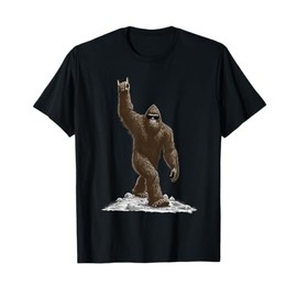 Rock And Roll Bigfoot Sasquatch Sunglasses On Rock Music T-Shirt