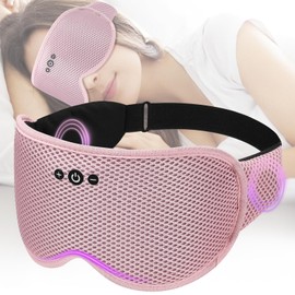 ZRUHIG Removable 3D Contoured Sleep Mask with Bluetooth Headphones, Comfortable Eye Mask for Sleep, Sleeping Mask with 5.4 Ultra-Thin Stereo Speakers for Men/Women, Perfect Tech Gifts-PINK