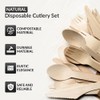 1Above 100Pk Disposable Wooden Cutlery Set, 100% Natural and Biodegradable,