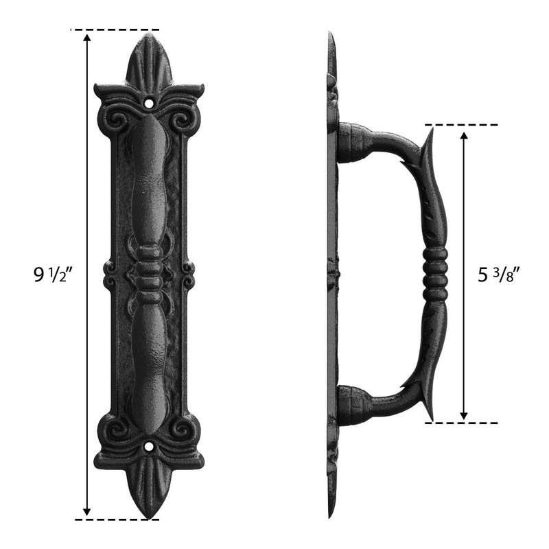 SMARTSTANDARD Heavy Duty 9" Antique Barn Door Handle Set of