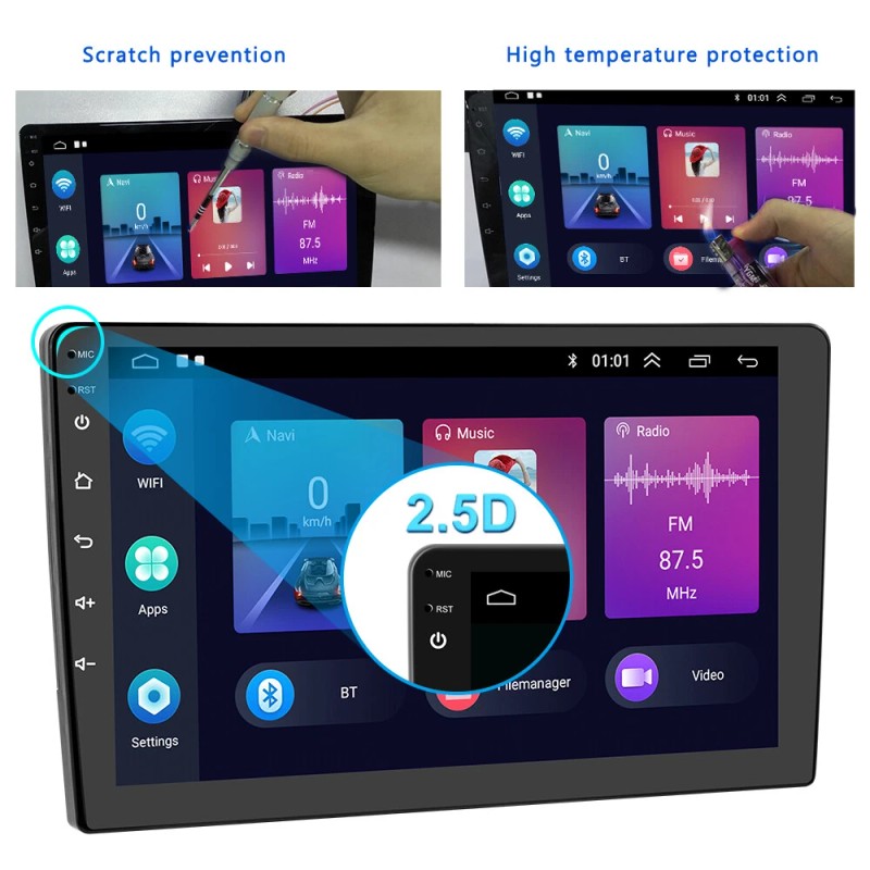 GEARELEC 10" Car Stereo Radio 2+32GB Android Carplay FM GPS