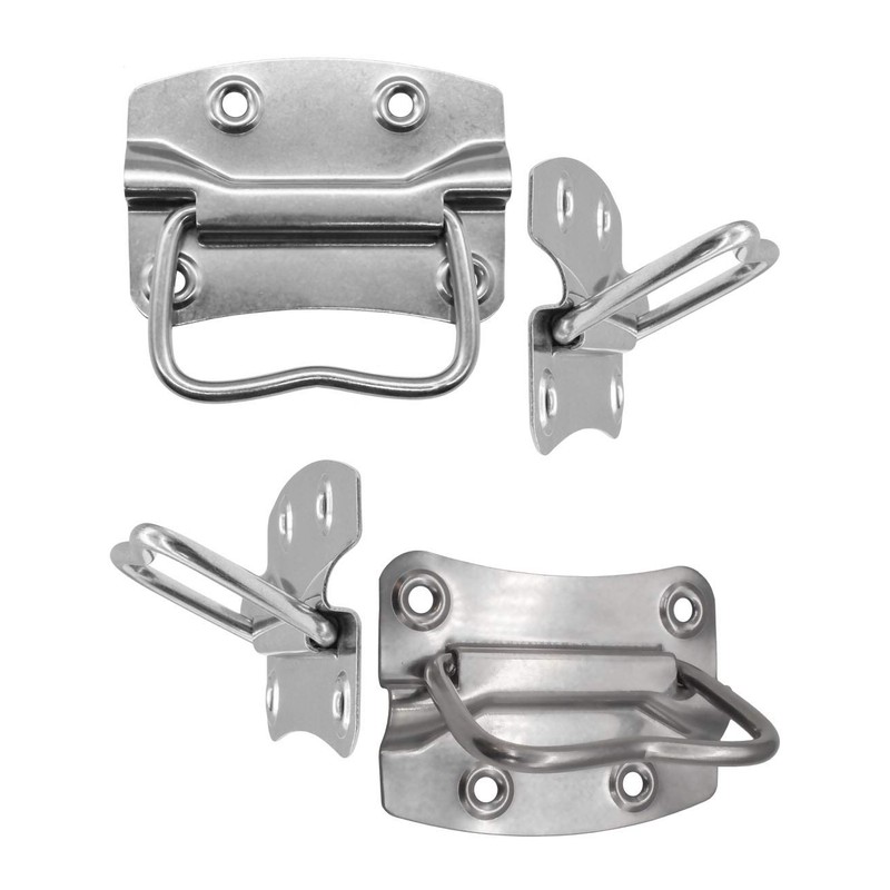 Fuxxer® 4x Solid Folding Metal Handles Crates Racks Stainless Steel