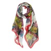 PANTONIGHT Long Chiffon Sheer Scarf Flowers Patchwork Printed Lightweight Scarf