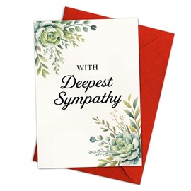 Sympathy Card for Loss of Loved One – Deepest Sympathy for Loss of Mother, Father, Husband, Wife, Child, Sibling, Friend – Condolences Card for Funeral, Bereavement, Memorial, Mourning – 8x5.3 Inch