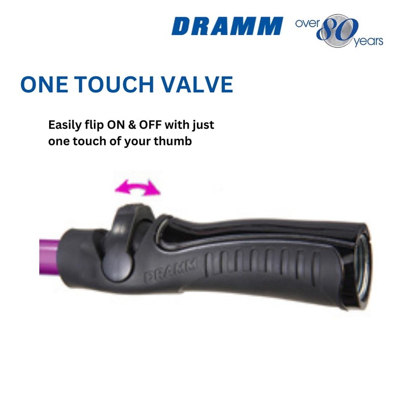 Dramm One Touch Rain Wand with 9 Pattern Adjustable Spray