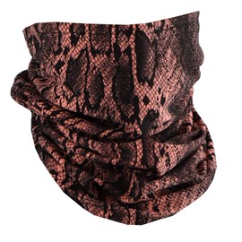 Cotton Neck Gaiter Bandana Tube Scarf Made in America - Peach Snakeskin