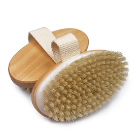 Firschoie Hemu Dry Brush, Natural Bristles, Body Brush for Removing Dead Skin, Used to Improve Blood Circulation, Regulate Lymphatic Function Against Cellulite, Pack of 2