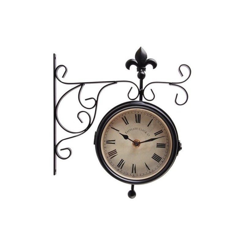 Esschert Design Plastic Station Clock and Thermometer