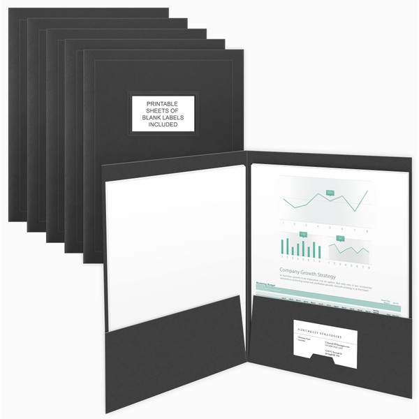The Gallery Collection, 50 Count, Black, Two Pocket Presentation Folders