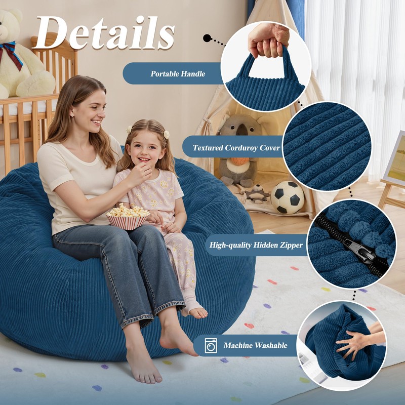 3FT Bean Bag Chairs Teardrop Bean Bag Chair for Adults
