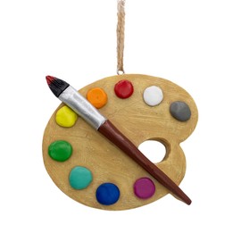 Artist Painters Palette Paint Brush Christmas Tree Art Teacher Ornament