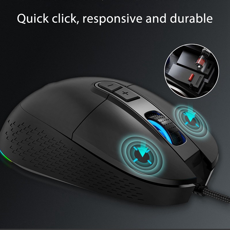 Wired Gaming Mouse 2400 3600 4200 6400 DPI Ergonomic RGB