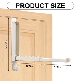 2 PCS Over The Door Clothes Hanger, Portableclothes Drying Rack, Laundry Room Hanging Rack, Sturdy Over The Door Drying Rack, for Balcony Bedroom Laundry Room(White&Black)