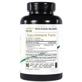 HealthFare Stinging Nettle Leaf Extract 7500mg | 200 Caps Maximum Strength Urtica Dioica