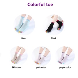 Aoleytech 5 Pairs Toe Socks for Women Five Finger Socks, Cotton Anti Slip Toe Socks Athletic Socks Breathable Sport ladies Ankle Toes Socks, Uk 4-8, multicoloured, One Size, (HN13YJ1130-01)