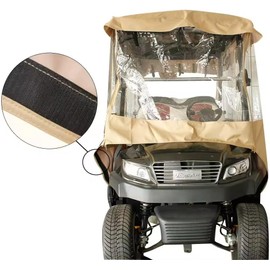 LOVE·FEEL Golf Cart Enclosure 4 Passengers Golf Car Cover Heavy Duty Golf Cart Rain Cover, Compatible with EZGO, TXT, Yamaha Club Car (Khaki)