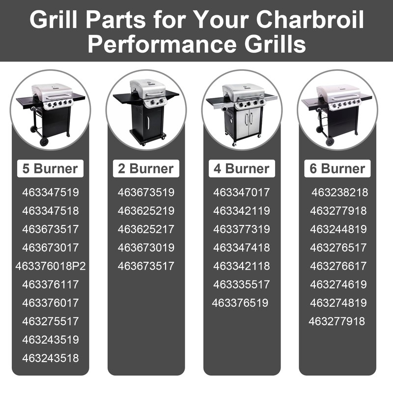 Utheer Grill Replacement Kit for Charbroil Performance 5 Burner 463347519