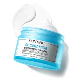 Skintific Crema Facial Hidratante 5x Ceramidas Gel Día/noche Ácido Hialurónico y Centella Asiática, Repara la Barrera de la Piel, Hidratación Ligera, No Comedogénica para todo tipo de piel, 30 g