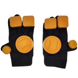 TaktZeit Longboard Gloves Downhill with Slider Pucks for Skateboard Freestyle Downhill Slide Drift Longboarding (Black 2 Blocks)