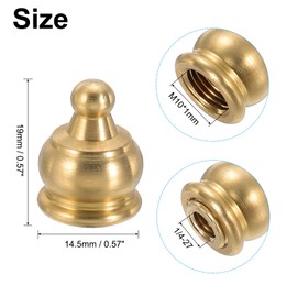 PATIKIL 14.5 x 19mm Lamp Finials Caps Knob, 2 Set Solid Brass Lamp Shade Top Decoration Screw Cap Nuts with Brass Reducing Adapter for Table Lamps Floor Lamps