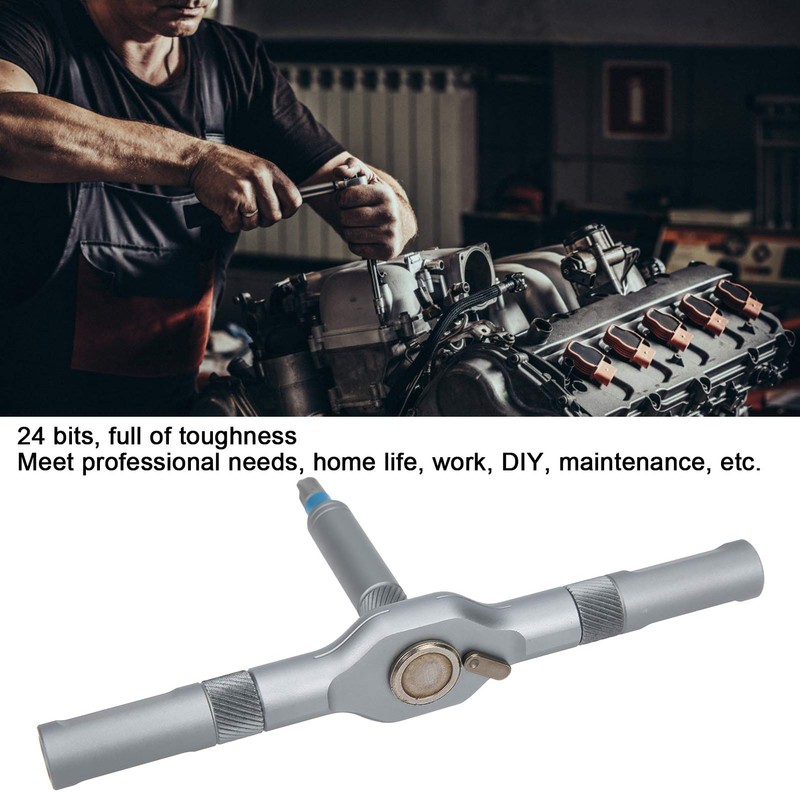 T-Handle Ratchet Screwdriver Set 24-in-1Bit Multipurpose Repair Tool Manual Hardware