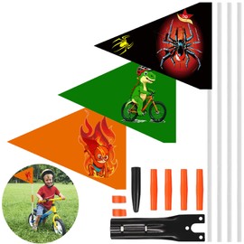 AUNGKWANG Bicycle Bunting for Children, Safety Flag, Adjustable, Bicycle Trailer Flag, Bicycle Bunting, Colourful Bicycle Accessories Bicycle Flag