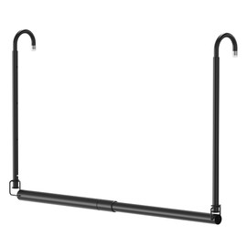 Hanging Closet Rod Adjustable Width Height Closet Rods For Hanging Clothes Black Closet Extender Hanging Rod Clothes Space-Saving Hanging Bar Organizer