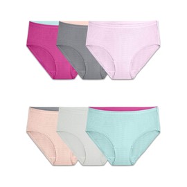 Fruit Of The Loom Womens Breathable Underwear, Moisture Wicking Keeps You Cool & Comfortable, Available In Plus Size Briefs, Micro Mesh - Low Rise Brief - 6 Pack - Colors May Vary, 8 US
