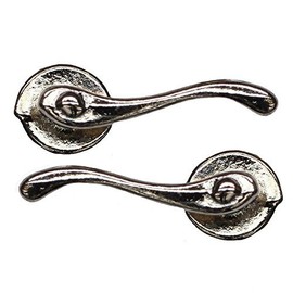 MyTinyWorld Dolls House Miniature 2 x Victorian Chrome Scroll Door handles