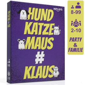INPLAYS Dog Cat Mouse # Klaus | Funny Fast Card Game | From 8 Years | 2-9 Players | Party and Family Game (Standard Version)