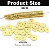 100PCS Round Wheel Spacer Beads, Gold Flat Disc Metal Beads,