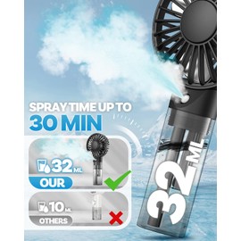 Portable Misting Fan, Rechargeable Variable Speed Misting Fans, Cooling Fan 4 Spray Mister, Ideal Gifts for Camping Patios