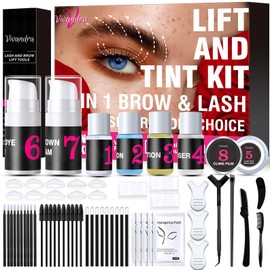 Lash Lift Kit - Brow Lamination Kit, Black & Dark Brown, Professional Eyelash & Eyebrow 6 IN 1 Super Kit, Fuller & Thicker Brows Suitable for Salon & Home Use