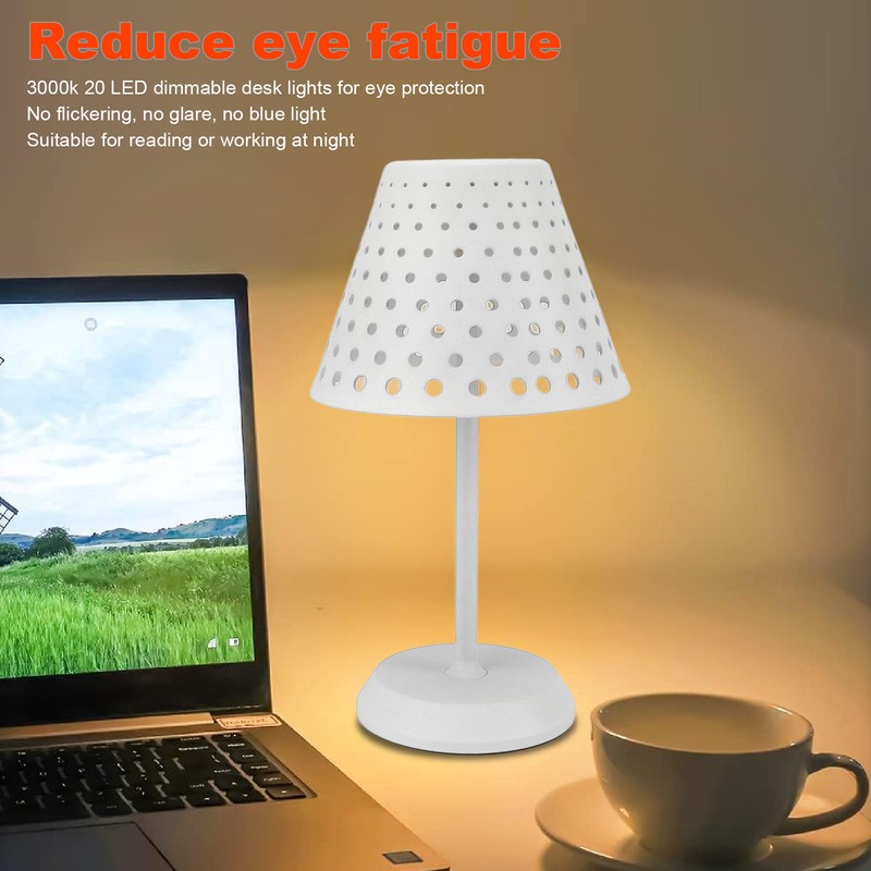 LED Rechargeable Cordless Table Lamp Touch Dimmable Bedside Lamp Desk