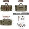 Wildroad 60L Travel Duffel Bag, Expandable Canvas Genuine Leather Duffle