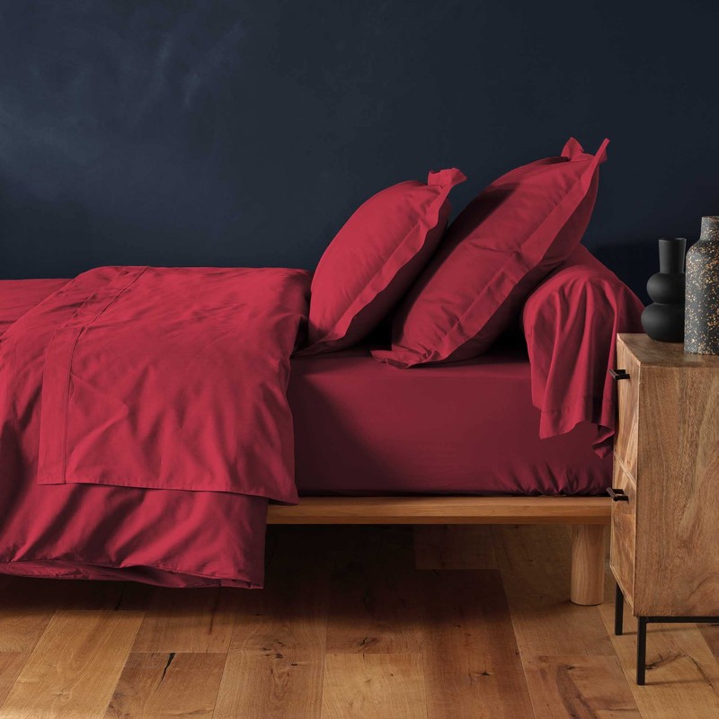douceur d'intérieur, Lina Marsala Fitted Sheet (140 x 190 cm)