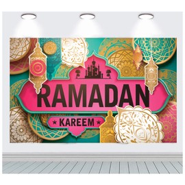 Eid Mubarak Party Banner Decorations Ramadan Mubarak Photography Banner Muslim Ornament Eid Al-fitr Culture Festival Sign Studio Banner Decoration (Yellow)