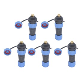 5Pcs Industrial Electrical Power Cable Connector 7 Pin IP68 Waterproof Welded Male Female Aviation Bulkhead Connector AC125V 5A