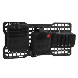 BALOCEO Tailgate Tactical Molle Panel Rear Door Cargo Organizer W/3 Storage Bag Compatible with 2007-2022 Jeep Wrangler JK JL Interior Storage Plate Racks Aluminium