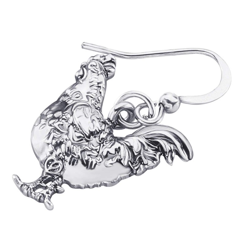 DOWAY Enamel Floral Chicken Hen Earrings Dangle Drop Charm Farm
