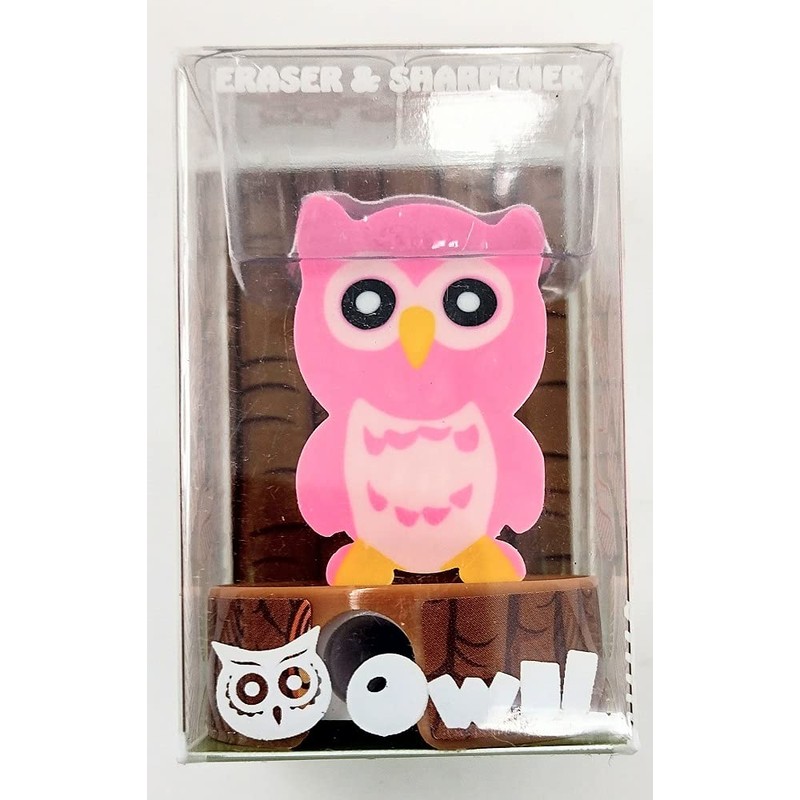 Keycraft Owl Eraser and Sharpener - one sent at random