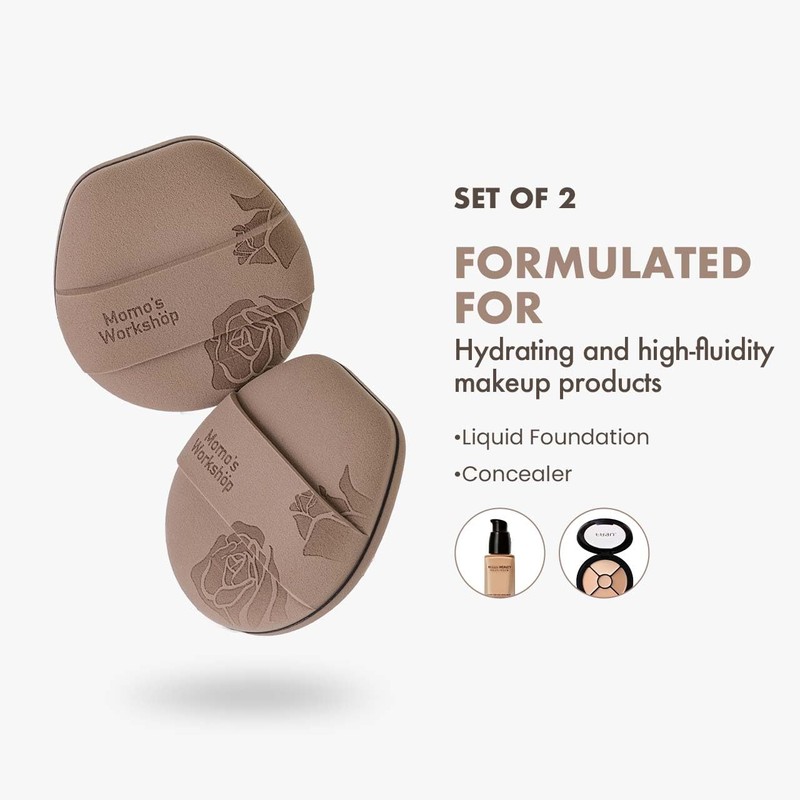 Momo's Workshop Rose Tatami Makeup Sponge Set,Double-Sided Flat-Edge Shape Rubycell